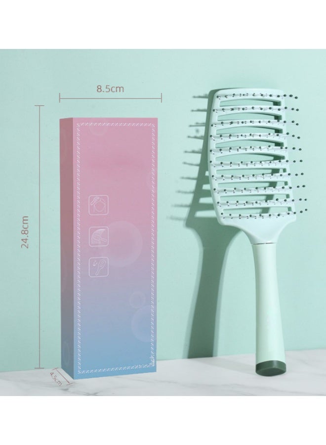 This detangling comb is suitable for straight, wavy, curly, and fine hair. It can be used both wet and dry, slicks back hair quickly and smoothly, and is suitable for both women and men. It is made from environmentally friendly and sustainable materials (green). - Image 1